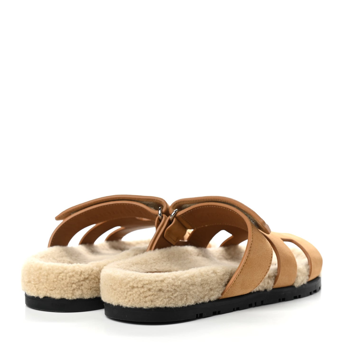 Suede Goatskin Woolskin Womens Chypre Sandals 38 Golden Beige