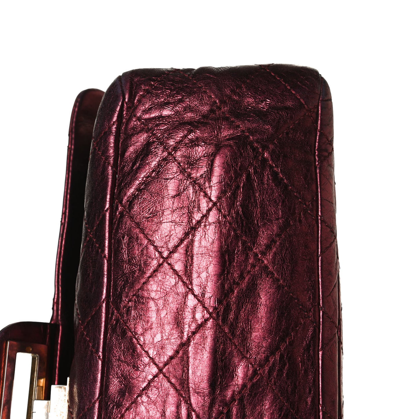 Metallic Aged Calfskin Quilted 2.55 Reissue 226 Flap Dark Red