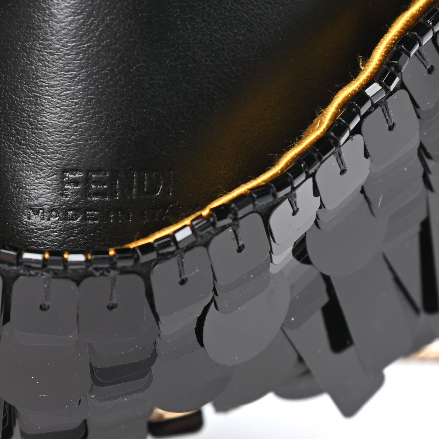 Sequin Paillettes Shiny Nappa Sex and the City Nano Baguette Belt Charm Black