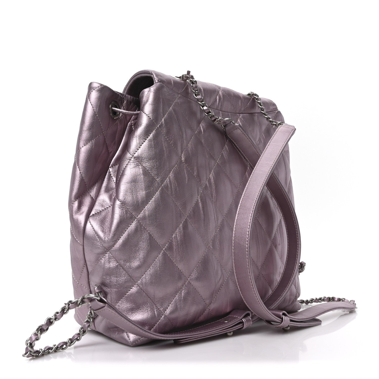 Chanel Iridescent Calfskin Quilted Ground Control Backpack Pink 3 of 10