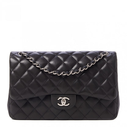 Chanel Lambskin Quilted Jumbo Double Flap Black 1 of 10
