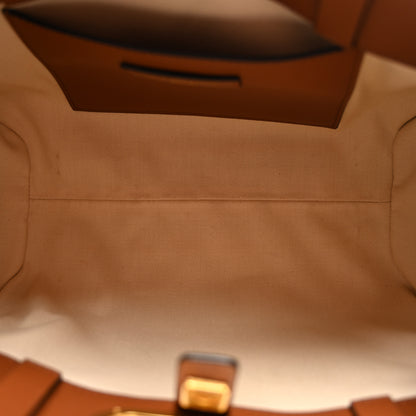 Valentino Garavani Canvas Calfskin Mini Bandana Print Small Vlogo Signature Tote Saddle Brown Multicolor 5 of 10