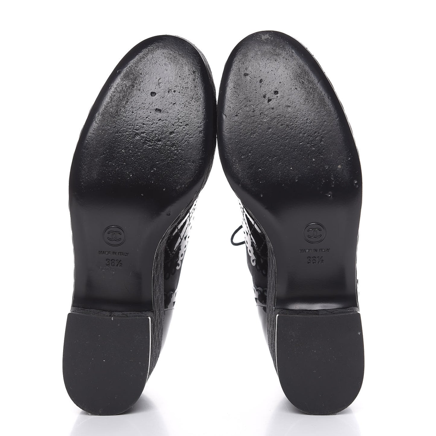 Patent Calfskin Quilted Lace Up Platform Oxford 38.5 Black