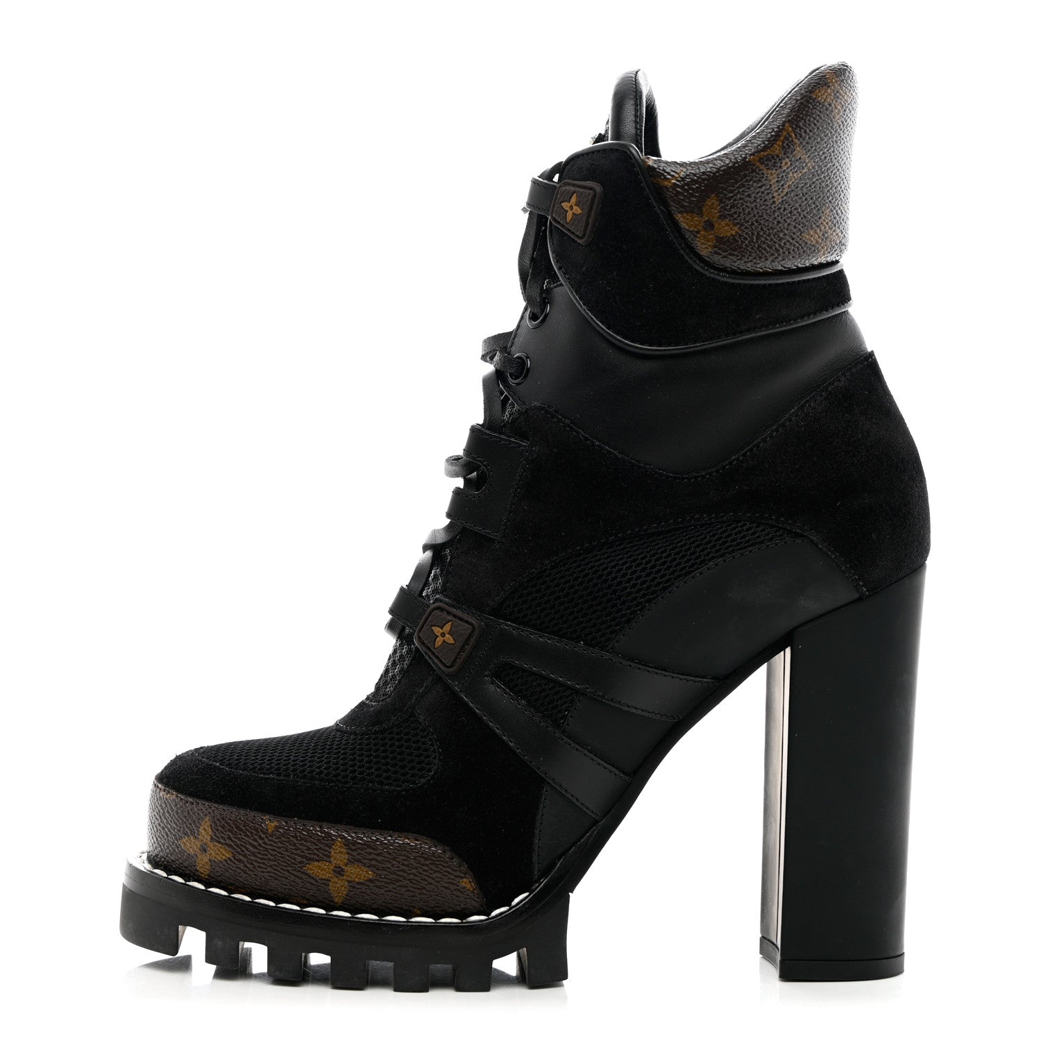 Louis Vuitton Suede Calfskin Monogram Star Trail Ankle Boots 39 Black 1 of 9