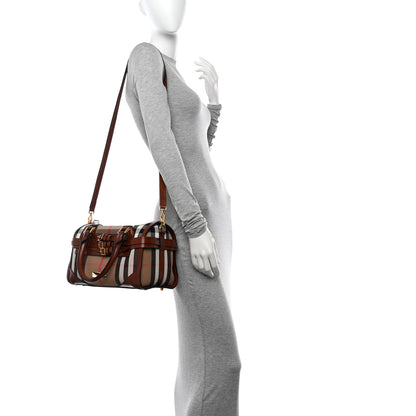 Burberry House Check Bridle Calfskin Medium Alchester Bowling Bag Dark Tan 2 of 18