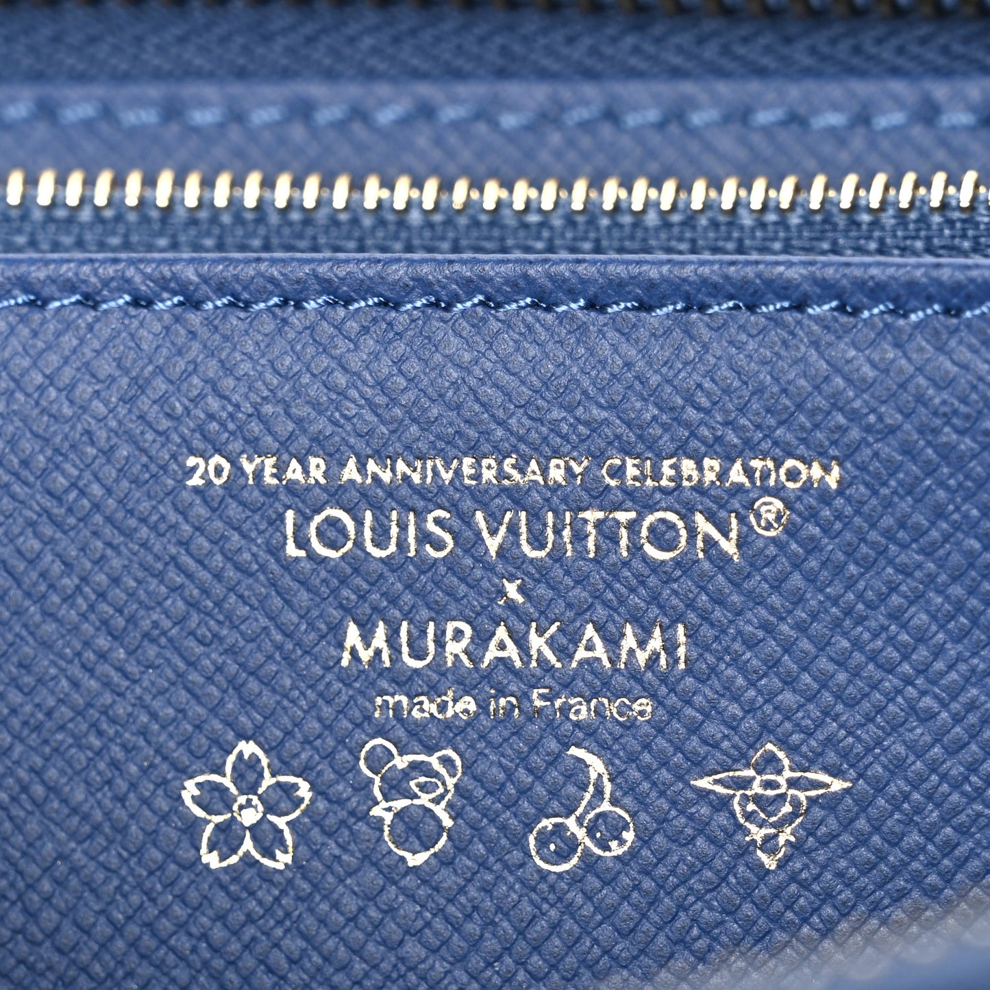 LV X TM Monogram Denim Cerises Zippy Wallet Blue
