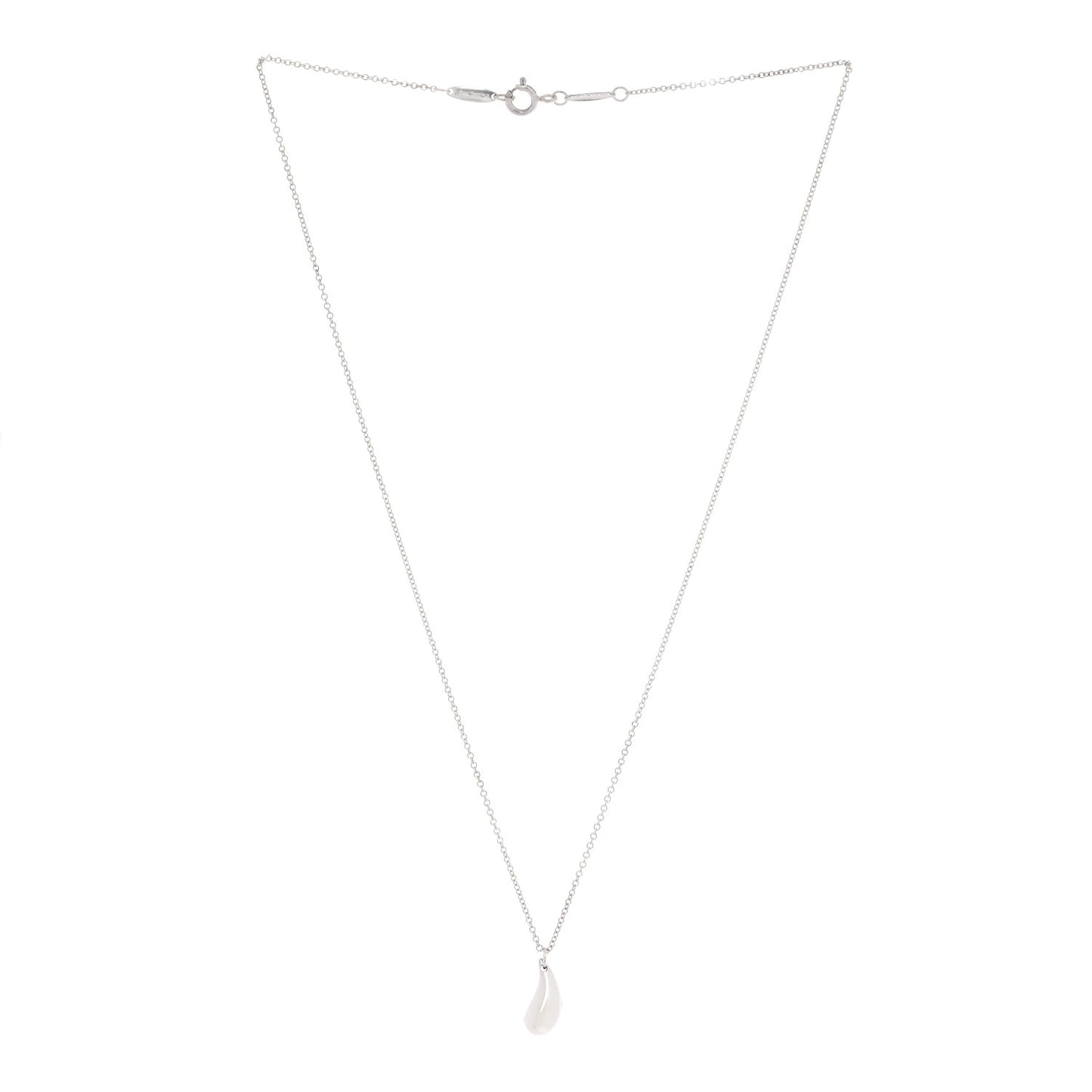 Sterling Silver 12mm Elsa Peretti Tear Drop Pendant Necklace