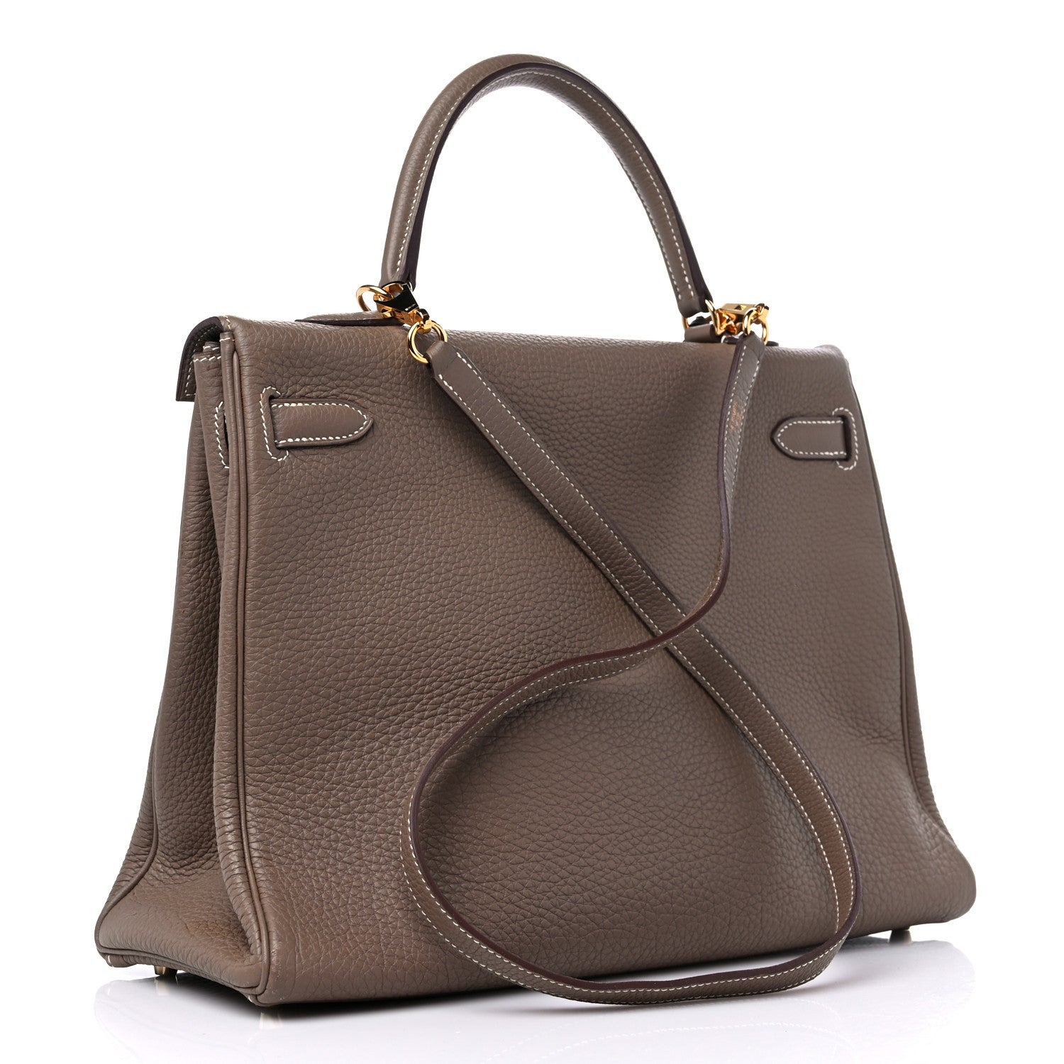 Hermes Togo Kelly Retourne 35 Etoupe 3 of 13