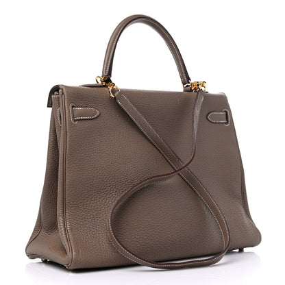 Hermes Togo Kelly Retourne 35 Etoupe 3 of 13