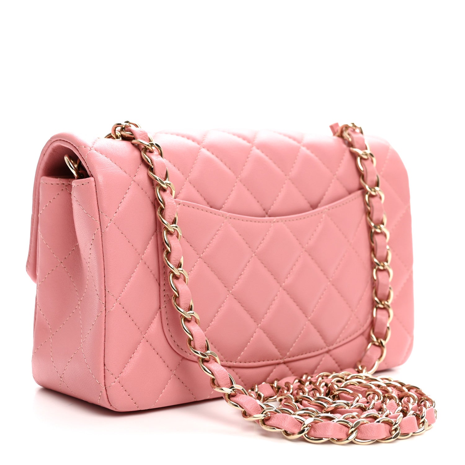 Chanel Lambskin Quilted Mini Rectangular Flap Pink 3 of 10