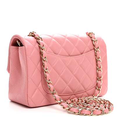 Chanel Lambskin Quilted Mini Rectangular Flap Pink 3 of 10