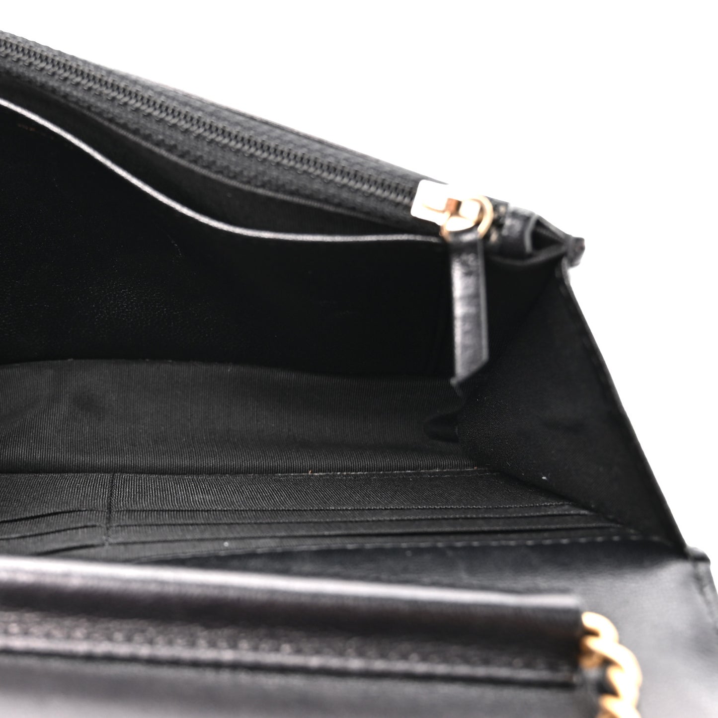 Lambskin Quilted Infinity Wallet On Chain WOC Black