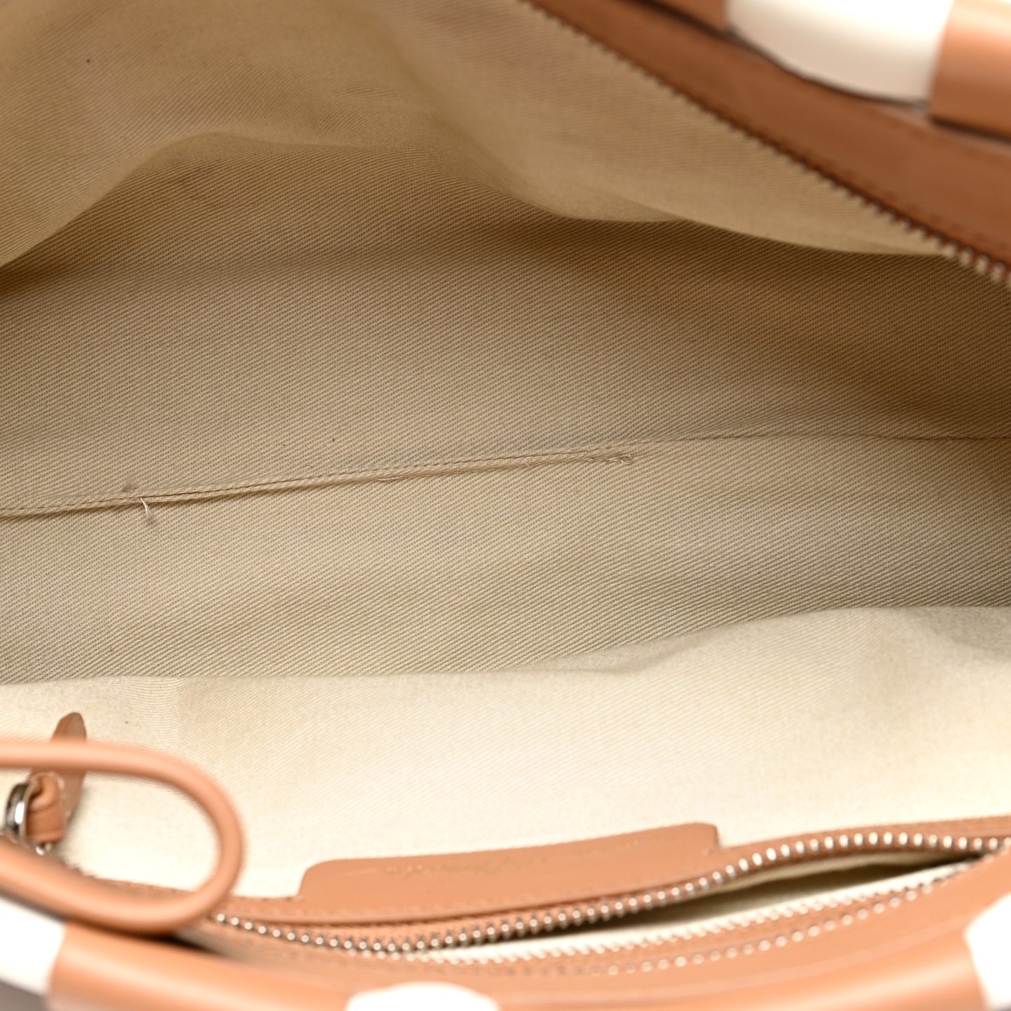 Calfskin Odita Lattice Pouch Camel White