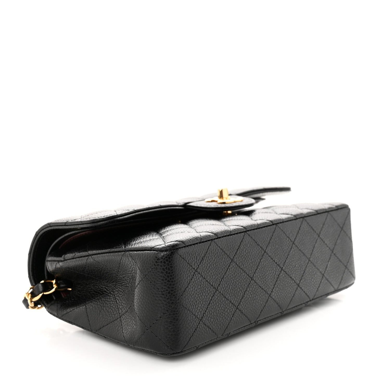 Caviar Quilted Small Double Flap Black