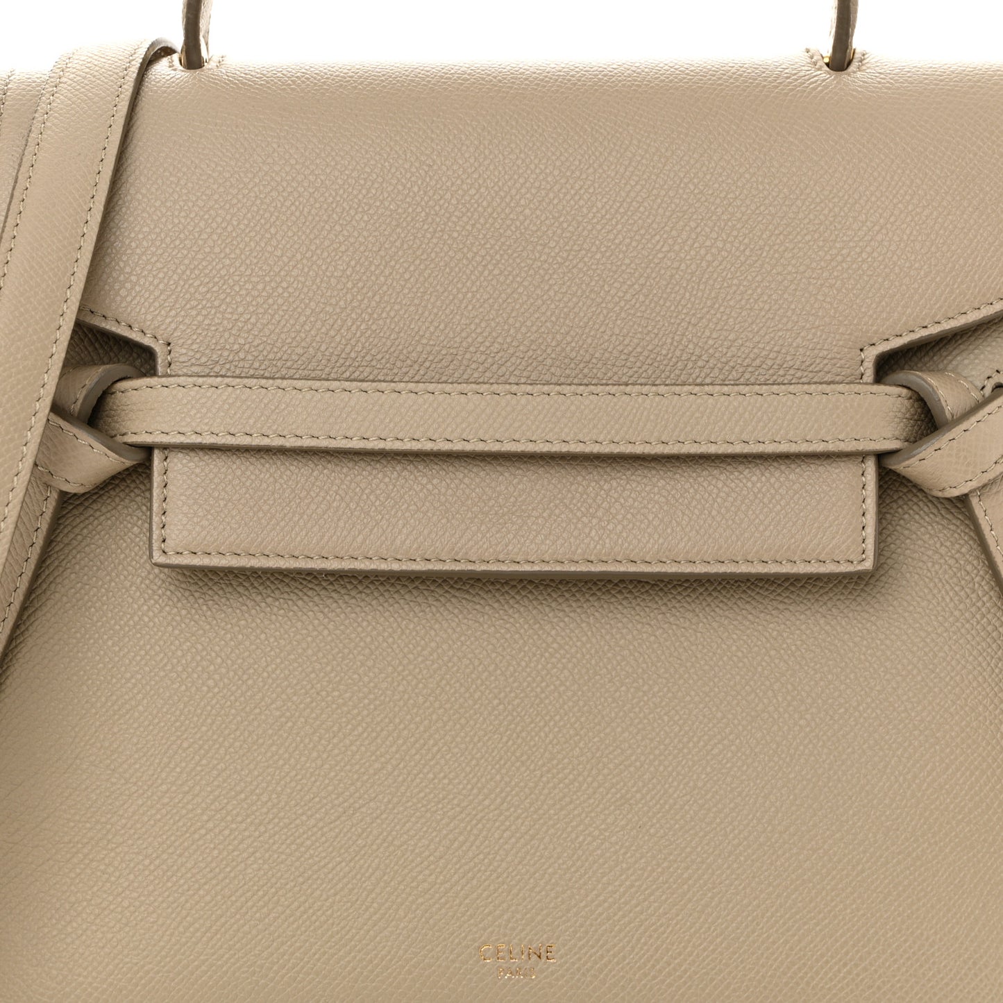 Grained Calfskin Micro Belt Bag Light Taupe