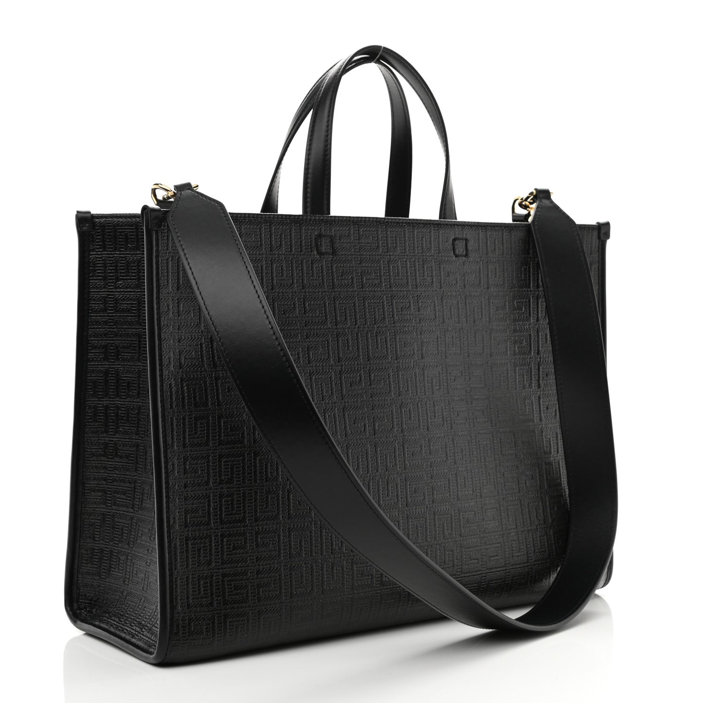 4G Coated Canvas Logo Medium G-Tote Black