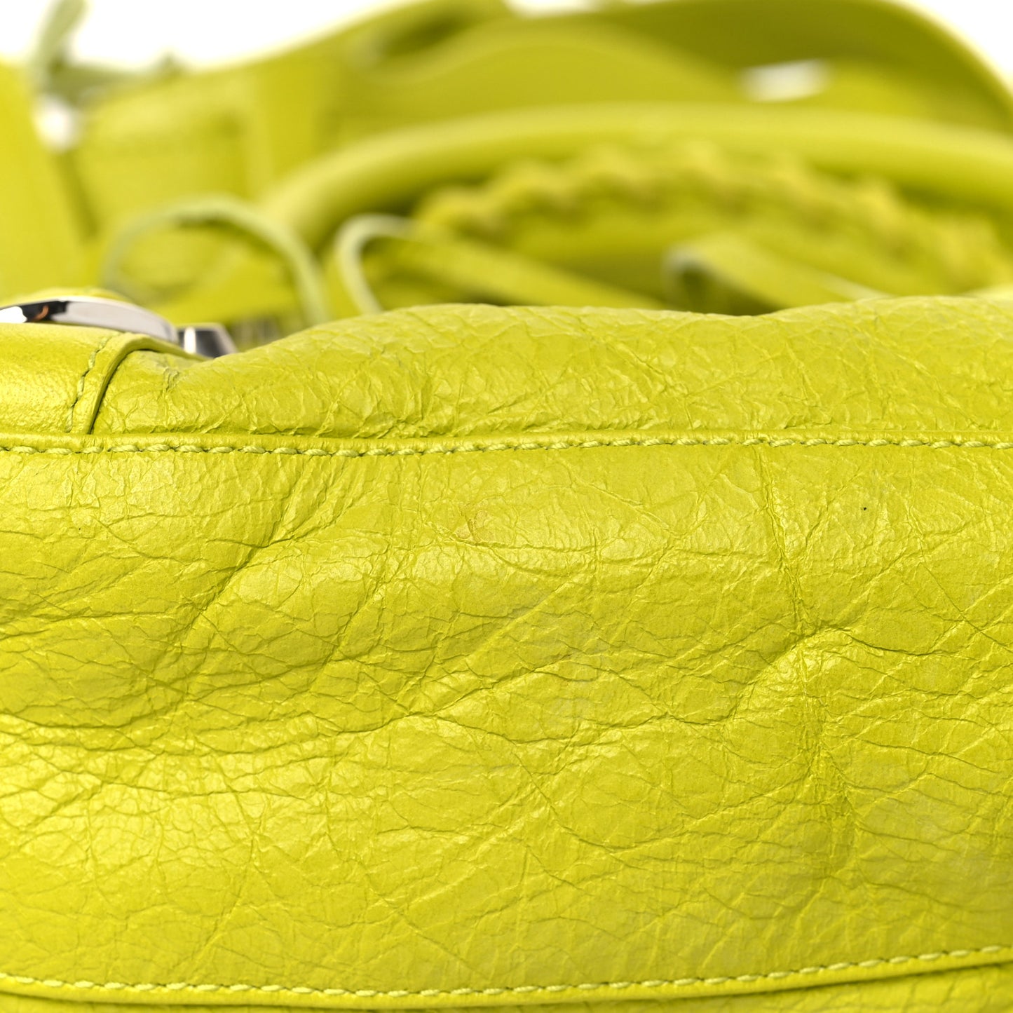 Agneau Classic Silver Hardware Mini City Lime