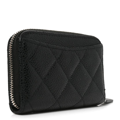 Chanel Caviar Quilted Zip Coin Purse Black 3 of 8
