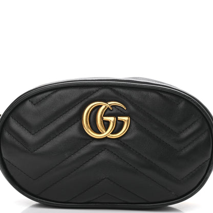 Gucci Calfskin Matelasse GG Marmont Belt Bag 95 38 Black 9 of 15