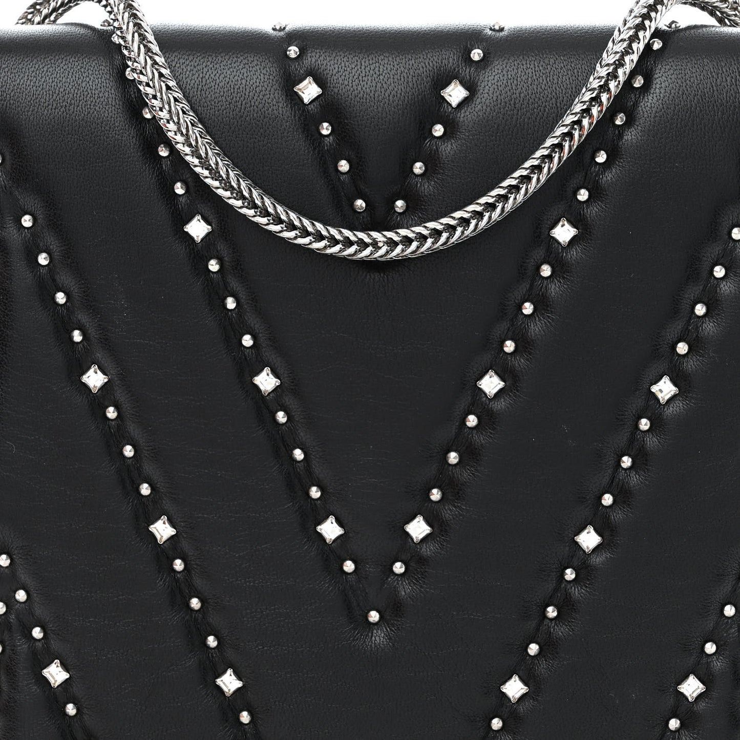 Lambskin Diamond Disco Flap Crossbody Bag Black