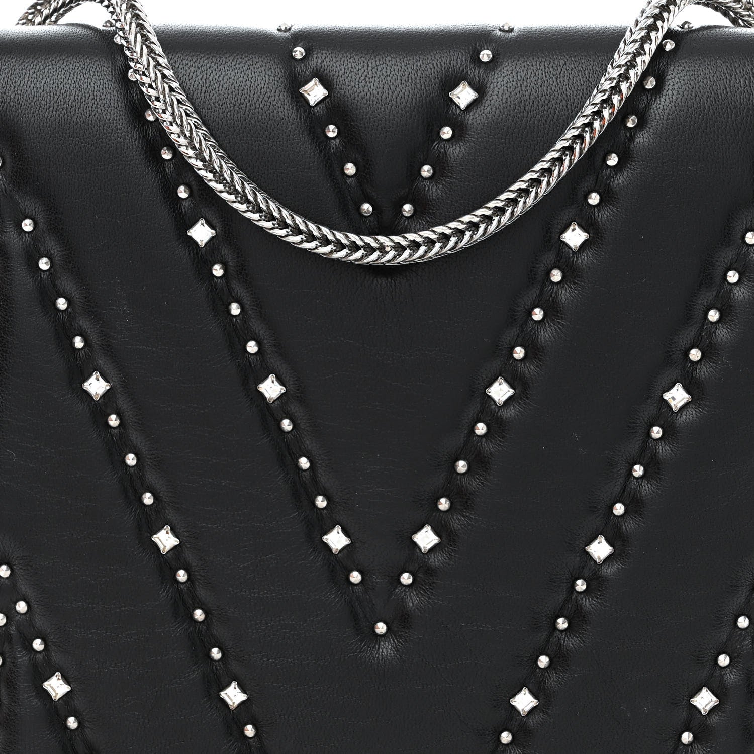 MCM Lambskin Diamond Disco Flap Crossbody Bag Black 10 of 14