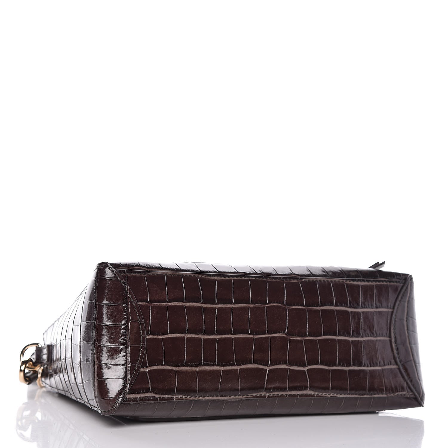 Chloe Calfskin Crocodile Embossed Small Faye Day Shoulder Bag Profound Brown 4 of 9