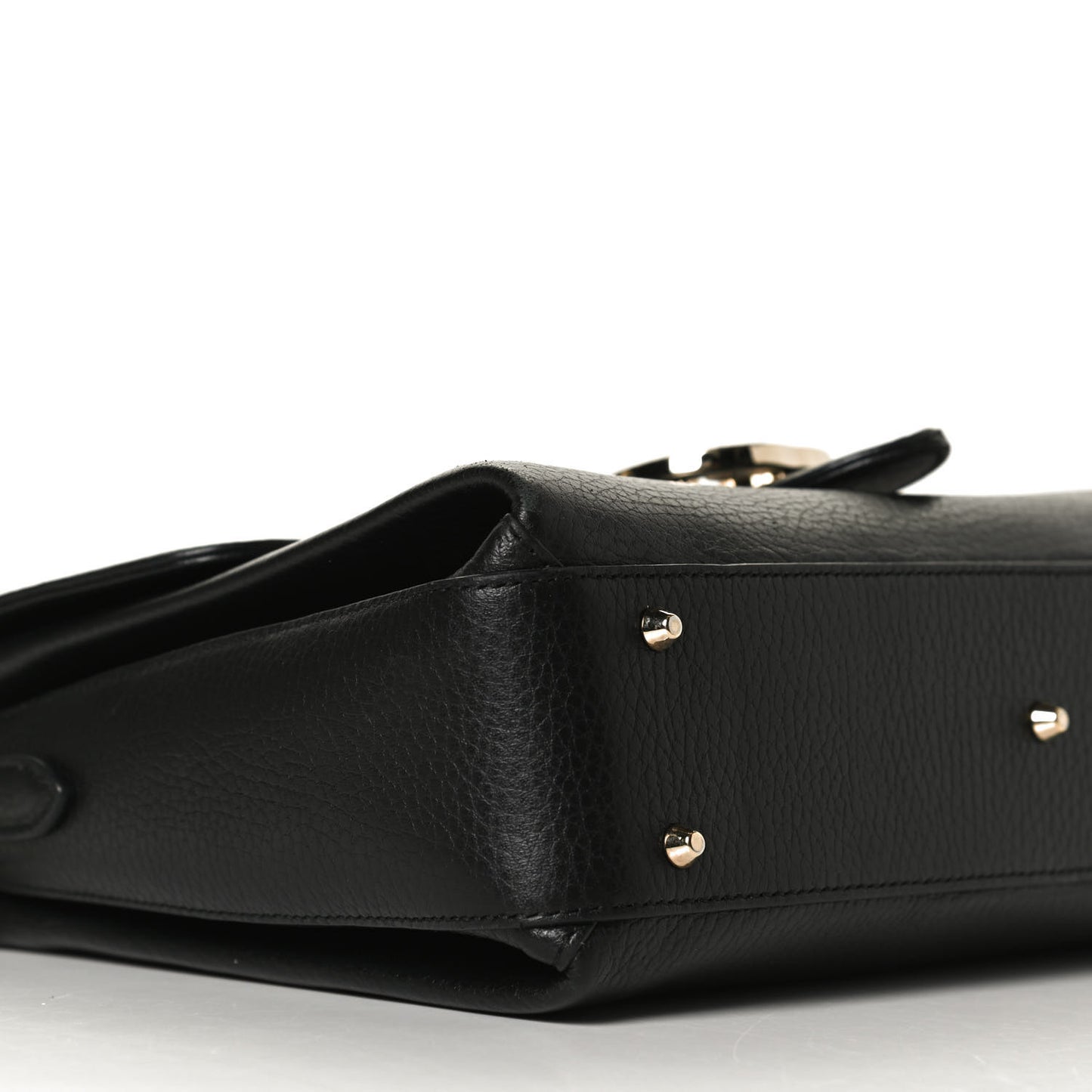 Dollar Calfskin Interlocking G Top Handle Shoulder Bag Black