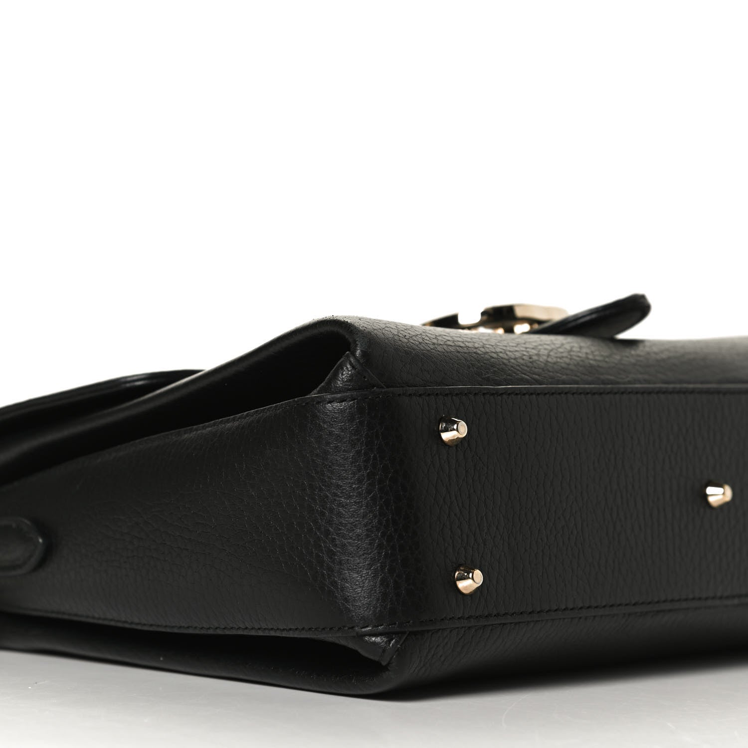 Gucci Dollar Calfskin Interlocking G Top Handle Shoulder Bag Black 10 of 13
