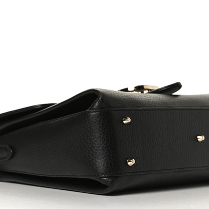 Gucci Dollar Calfskin Interlocking G Top Handle Shoulder Bag Black 10 of 13