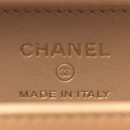 Chanel Lambskin Metal Quilted Extra Mini Vanity Case With Chain Black Gold 6 of 12