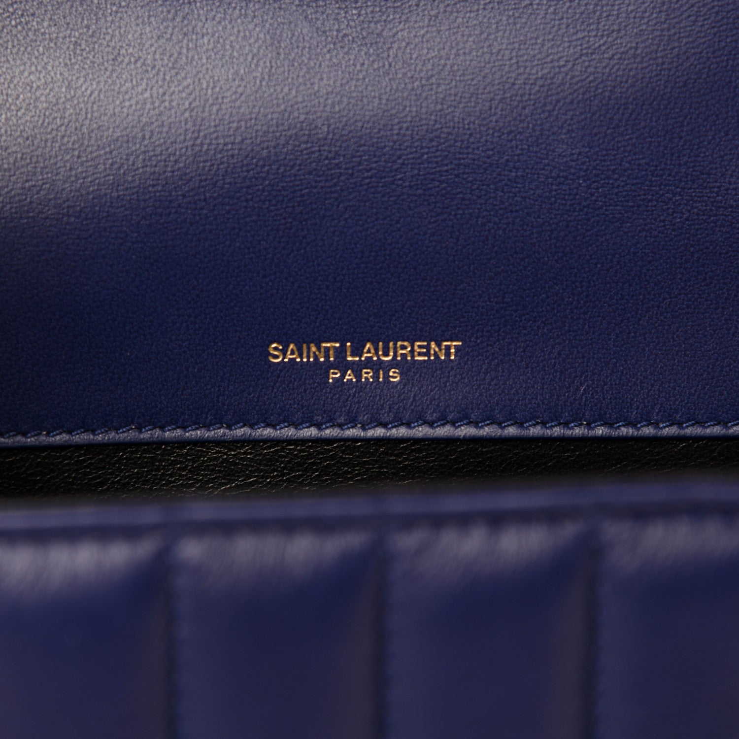 Saint Laurent Lambskin Matelasse Monogram Medium Vicky Chain Bag Blue 9 of 10
