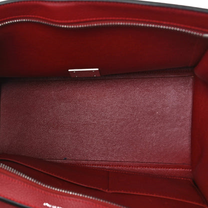 Celine Drummed Calfskin Suede Small Trapeze Merlot 4 of 8
