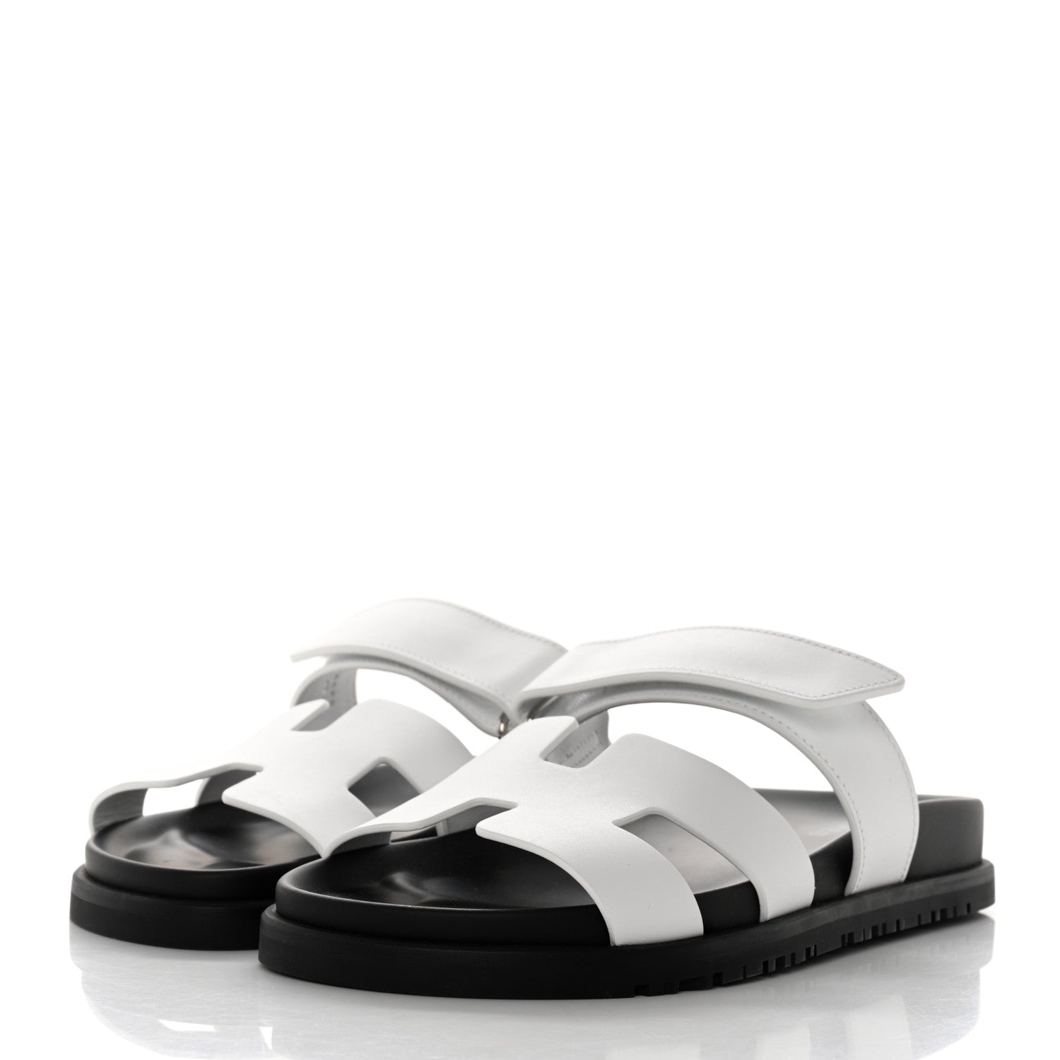 Hermes Calfskin Womens Chypre Sandals 35.5 White 3 of 9
