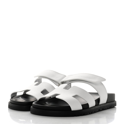 Hermes Calfskin Womens Chypre Sandals 35.5 White 3 of 9