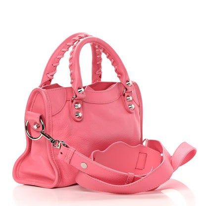 Balenciaga Veau Gravier Classic Silver Hardware Mini City Rose Dragee 3 of 11