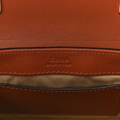 Chloe Calfskin Crocodile Embossed Mini C Double Carry Chestnut Brown 6 of 15