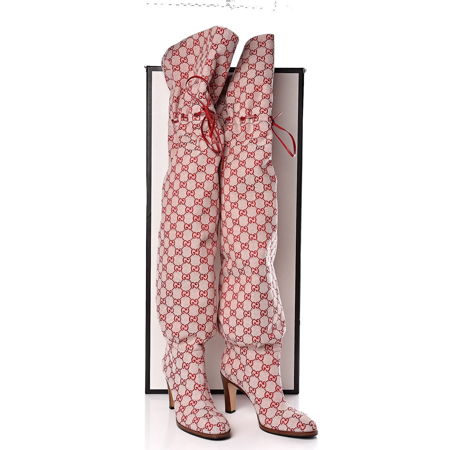 Monogram Over The Knee Boots 39.5 Gardenia Hibiscus Red