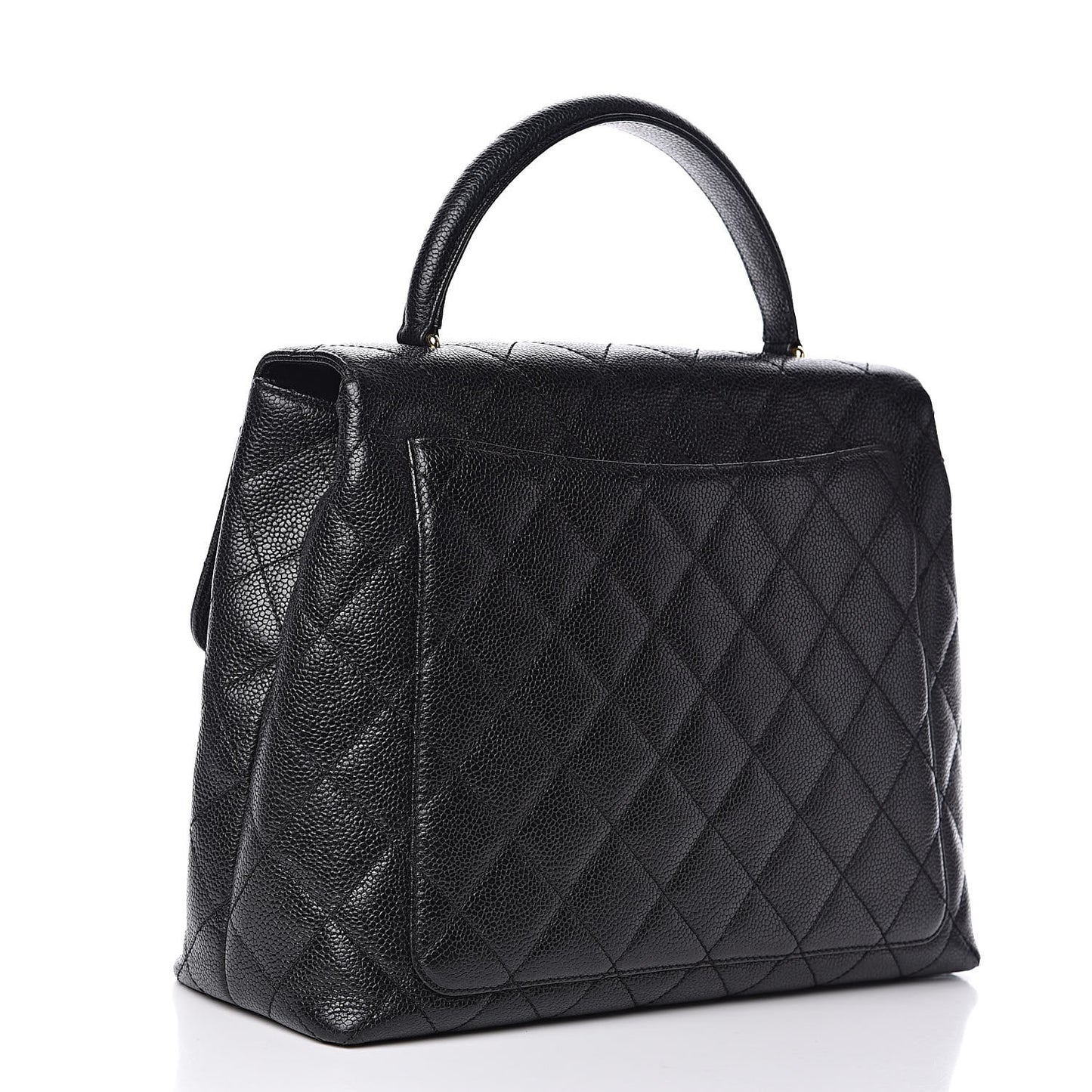 Caviar Quilted Jumbo Kelly Flap Black