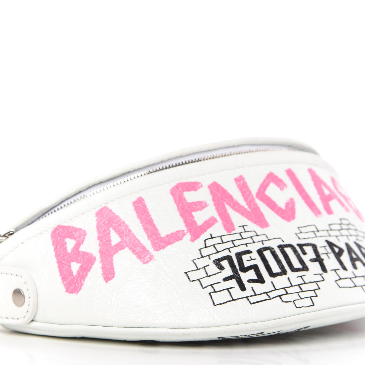 Balenciaga Agneau Arena Graffiti All Over XXS Souvenir Belt Bag White Multicolor 6 of 11