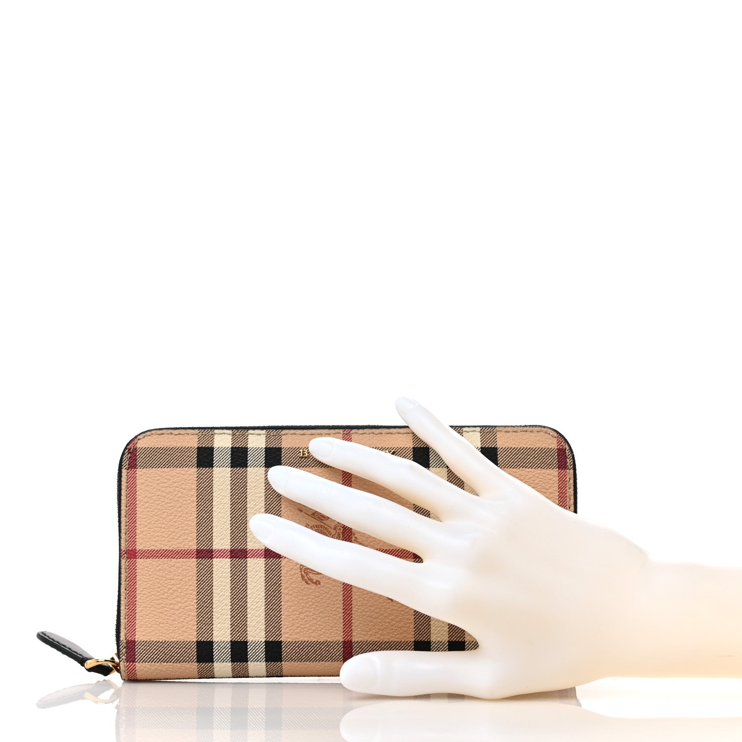 Burberry Haymarket Check Large Ziggy Zip Around Wallet Black 2 of 8