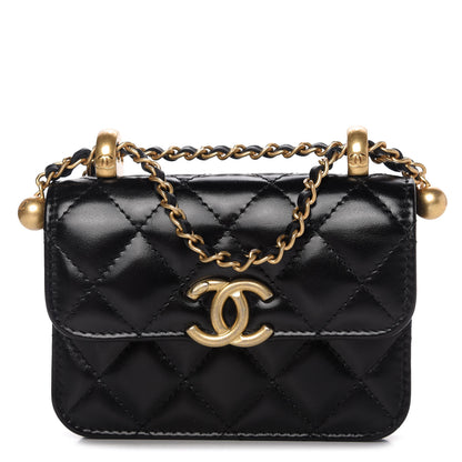 Chanel Calfskin Quilted Perfect Fit Coin Purse With Chain Black 1 of 12