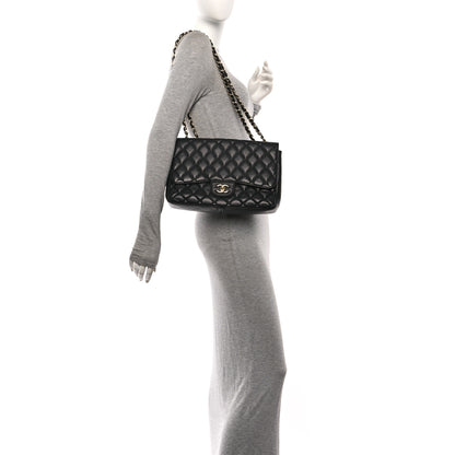 Chanel Caviar Quilted Jumbo Single Flap Black 2 of 11