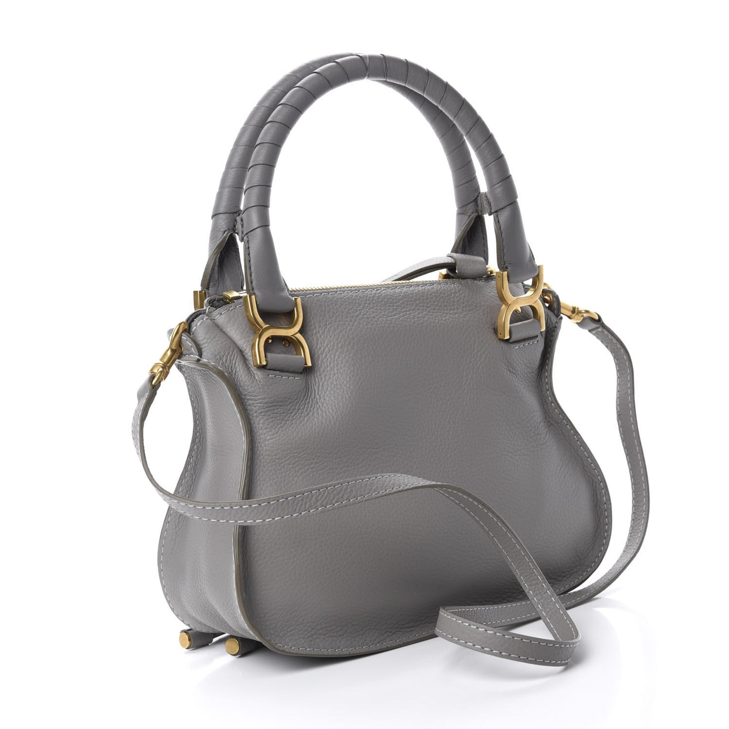 Calfskin Small Marcie Satchel Cashmere Grey