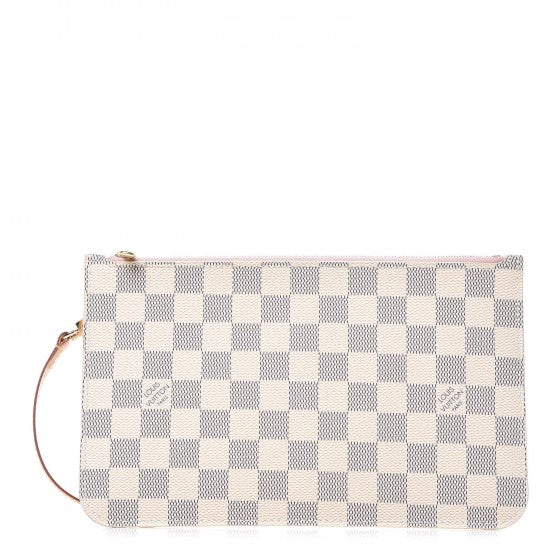 Louis Vuitton Damier Azur Neverfull MM GM Pochette Rose Ballerine 1 of 8