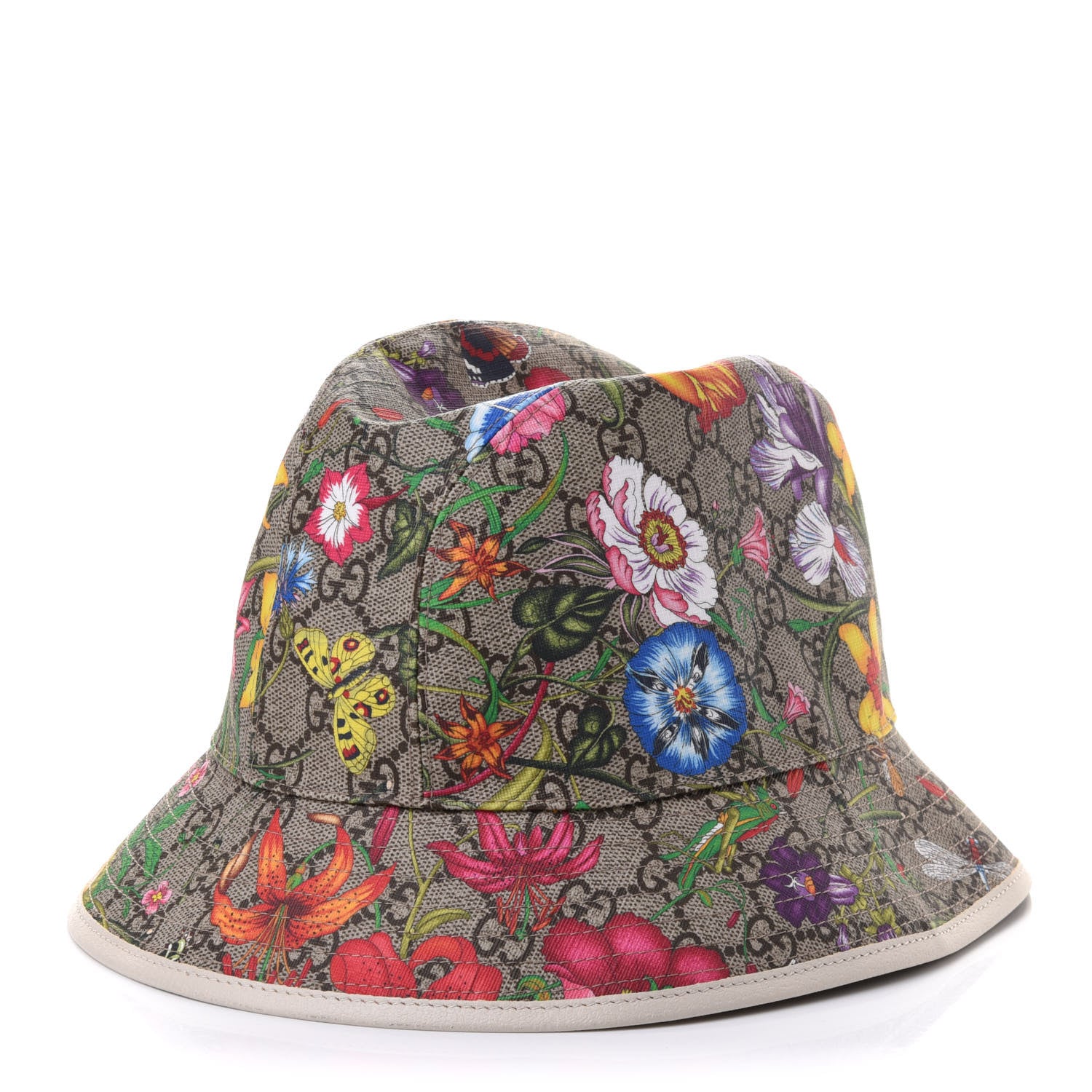 Gucci GG Supreme Monogram Flora Fedora Hat S White 1 of 10