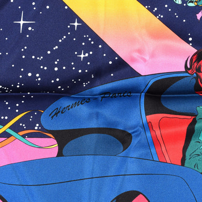 Hermes Silk Space Derby Scarf 90 Marine Rose Vif Multicolor 2 of 4