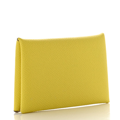 Hermes Epsom Calvi Card Case Lime 3 of 8