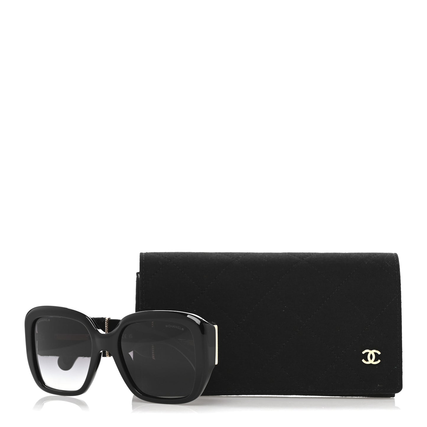 Acetate Tweed Square Sunglasses 5512 Black