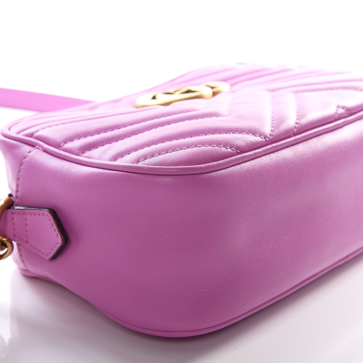 Calfskin Matelasse Small GG Marmont Chain Shoulder Bag Candy Mousse