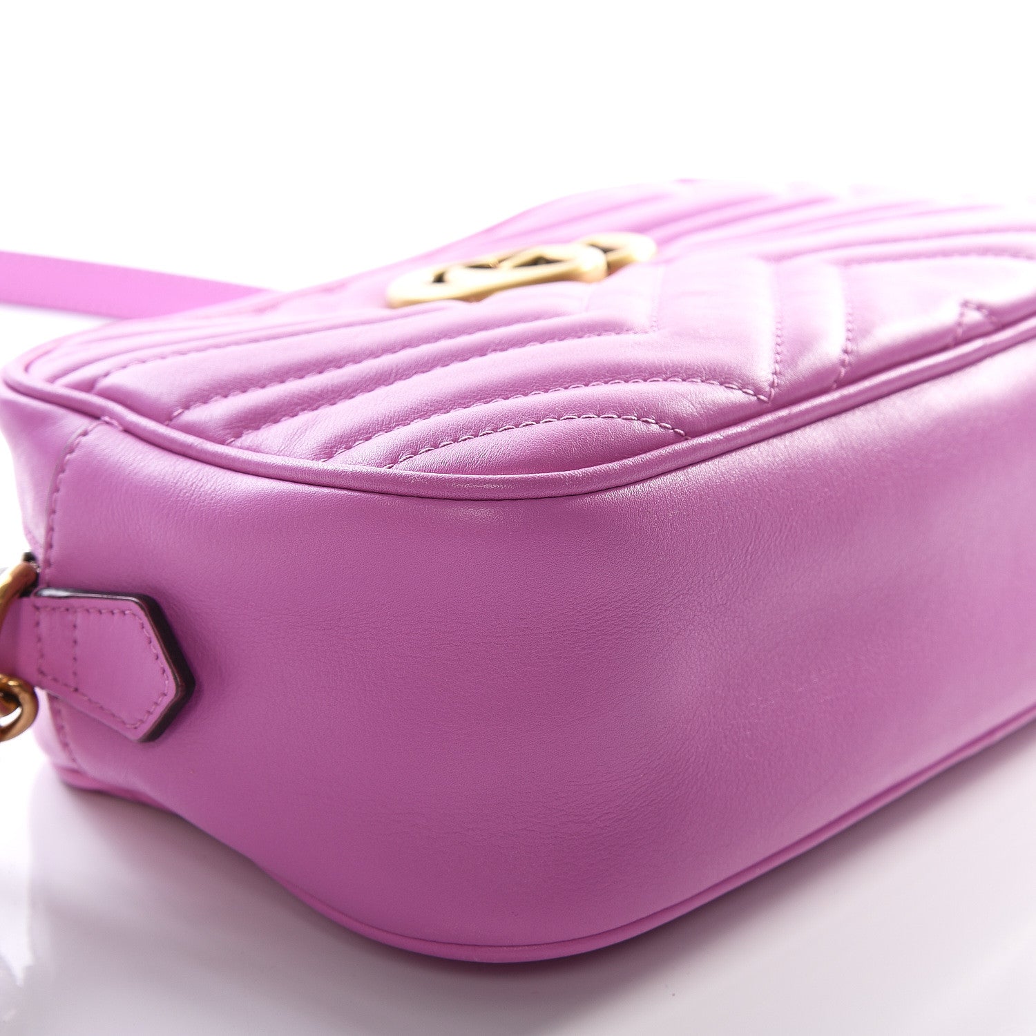 Gucci Calfskin Matelasse Small GG Marmont Chain Shoulder Bag Candy Mousse 6 of 9